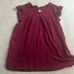 NWT Loft burgandy blouse in XL